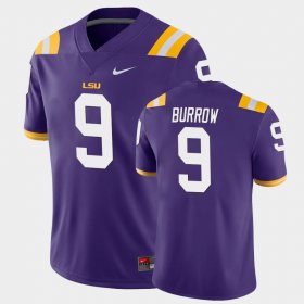 #9 Joe Burrow Game LSU College Football Men Purple Jersey 324361-966