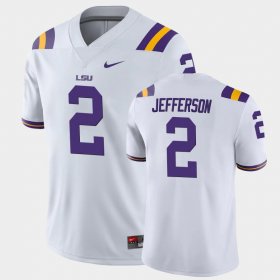 #2 Justin Jefferson College Football Louisiana State Tigers Game Men White Jersey 429829-545