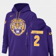 #2 Justin Jefferson Champ Drive Tigers Football Performance Men's Purple Hoodie 870440-337