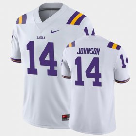 #14 Max Johnson College Football Louisiana State Tigers Game Mens White Jersey 202762-371