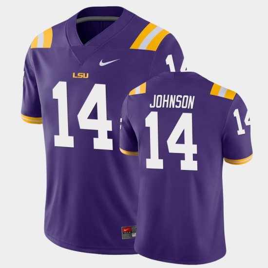 #14 Max Johnson Game LSU College Football Men Purple Jersey 115236-240