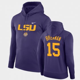 #15 Myles Brennan Facility Performance LSU Pullover Men's Purple Hoodie 134333-219