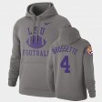 #4 Nick Brossette Retro Football LSU Pullover Men Heathered Gray Hoodie 354479-171