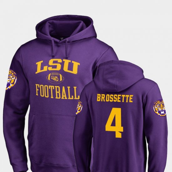 #4 Nick Brossette Neutral Zone Tigers College Football Men\'s Purple Hoodie 471222-705