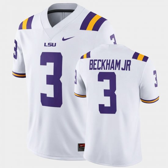 #3 Odell Beckham Jr. Game LSU Tigers College Football Mens White Jersey 395172-974