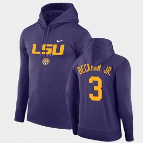 #3 Odell Beckham Jr. Facility Performance Louisiana State Tigers Pullover Mens Purple Hoodie 708942-805