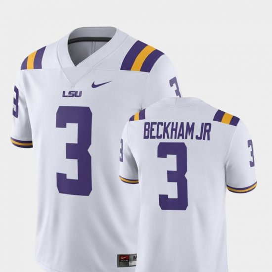 #3 Odell Beckham Jr Alumni Football Game Tigers Player Mens White Jersey 360119-742