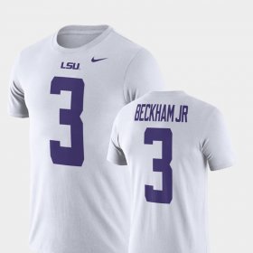 #3 Odell Beckham Jr Name and Number LSU Tigers Football Performance Men's White T-Shirt 984026-984