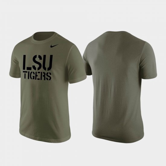 Stencil Wordmark LSU Mens Olive T-Shirt 299602-761