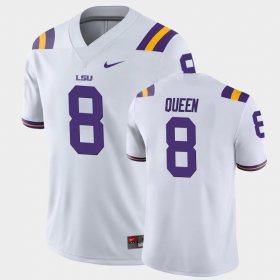 #8 Patrick Queen College Football LSU Game Men White Jersey 550047-820