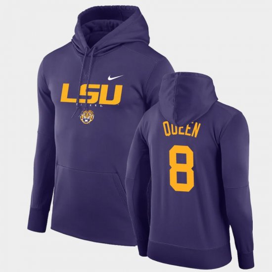 #8 Patrick Queen Facility Performance LSU Pullover Men Purple Hoodie 133571-328