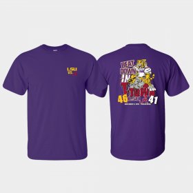 2019 Football Score LSU vs. Alabama Crimson Tide Men Purple T-Shirt 922075-374