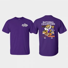 2019 National Champions Tigers Score College Football Playoff Men's Purple T-Shirt 401156-534