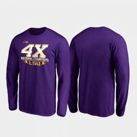 4-Time Football National Champions LSU Reverse Long Sleeve Mens Purple T-Shirt 291949-330