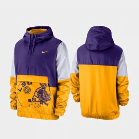 Colorblock Anorak LSU Tigers Quarter-Zip Men Purple Jacket 613624-244