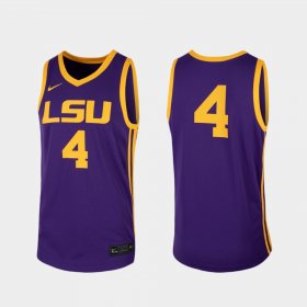 #4 Replica Louisiana State Tigers College Basketball Men's Purple Jersey 428889-275