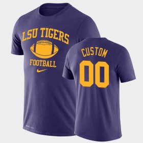 #00 Custom Retro Football Tigers Legend Performance Men's Purple T-Shirt 649416-757