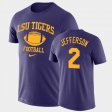 #2 Justin Jefferson Retro Football LSU Tigers Legend Performance Men Purple T-Shirt 262987-880