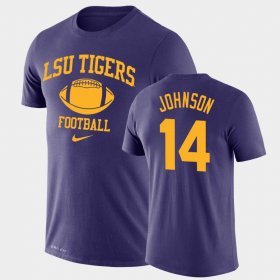 #14 Max Johnson Retro Football LSU Legend Performance Men Purple T-Shirt 958662-997