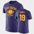 #19 Walker Kinney Retro Football Louisiana State Tigers Legend Performance Mens Purple T-Shirt 415778-596
