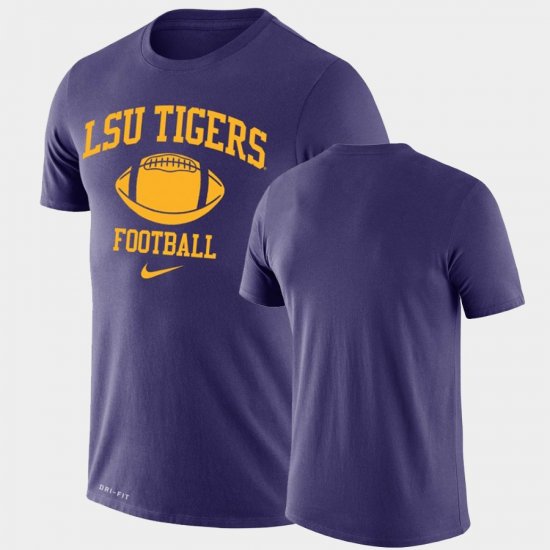 Retro Football LSU Tigers Lockup Legend Performance Men Purple T-Shirt 543747-212