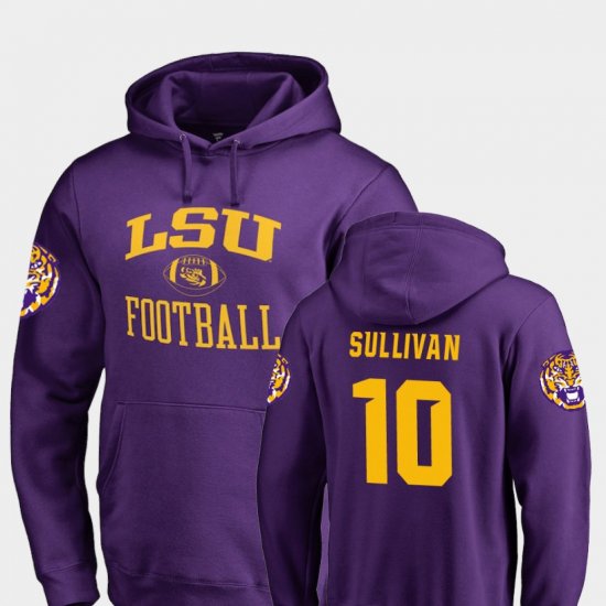 #10 Stephen Sullivan Neutral Zone Tigers College Football Men\'s Purple Hoodie 344058-384