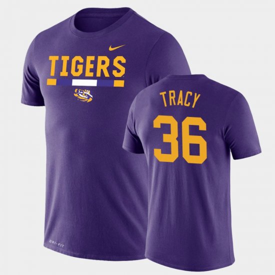 #36 Cole Tracy Team DNA LSU Tigers Legend Performance Men\'s Purple T-Shirt 134861-721