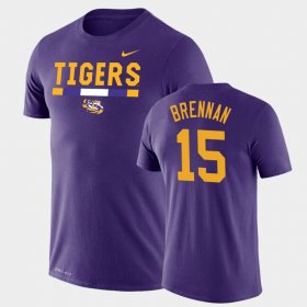 #15 Myles Brennan Team DNA Tigers Legend Performance Men Purple T-Shirt 816172-302