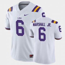 #6 Terrace Marshall Jr. College Football LSU Game Men's White Jersey 352601-176