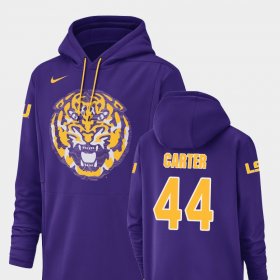 #44 Tory Carter Champ Drive Louisiana State Tigers Football Performance Mens Purple Hoodie 559723-716