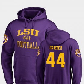 #44 Tory Carter Neutral Zone Louisiana State Tigers College Football Men's Purple Hoodie 868105-672