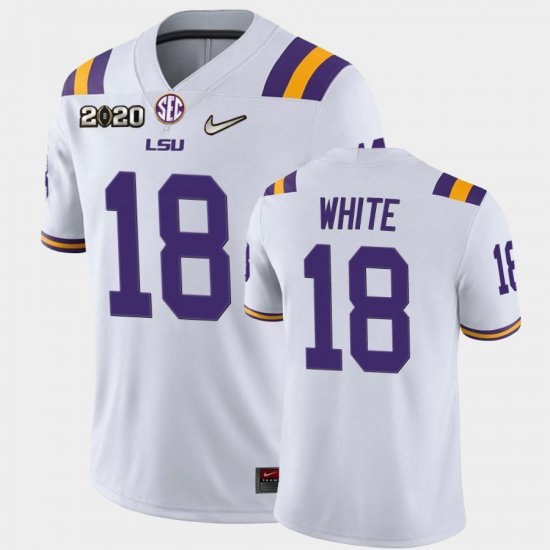 #18 Tre\'Davious White Game LSU 2020 Football Men White Jersey 311781-736