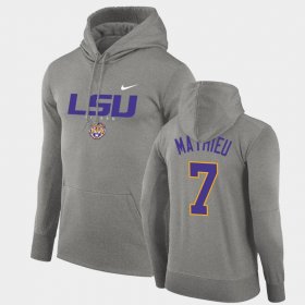 #7 Tyrann Mathieu Facility Performance Tigers Pullover Mens Gray Hoodie 922435-488