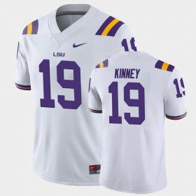 #19 Walker Kinney College Football Tigers Game Men's White Jersey 904754-773