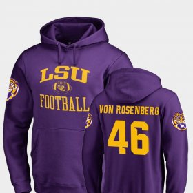 #46 Zach Von Rosenberg Neutral Zone Tigers College Football Mens Purple Hoodie 239224-639