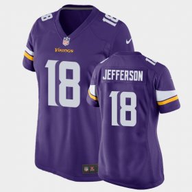 #18 Justin Jefferson 2020 NFL Draft LSU Tigers Game Women Purple Jersey 612307-753