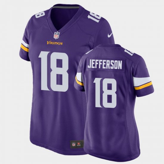 #18 Justin Jefferson 2020 NFL Draft LSU Tigers Game Women Purple Jersey 612307-753