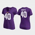 #40 Devin White College Legends LSU V-Neck Name & Number Women Purple T-Shirt 410806-969