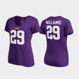 #29 Greedy Williams College Legends LSU V-Neck Name & Number Womens Purple T-Shirt 316085-393