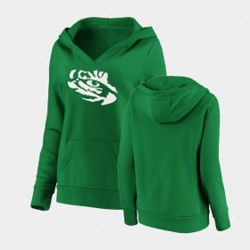 St. Patrick's Day LSU White Logo Pullover Womens Green Hoodie 485210-718