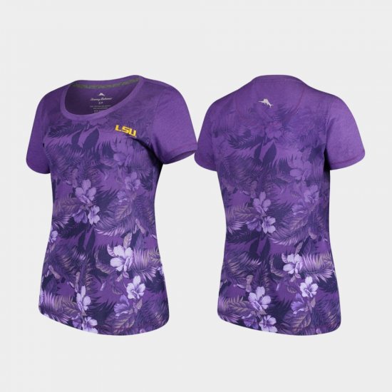 Floral Victory LSU Tommy Bahama Women\'s Purple T-Shirt 443854-934