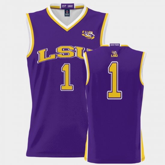 #1 College Basketball Louisiana State Tigers ProSphere Men\'s Purple Jersey 533486-709