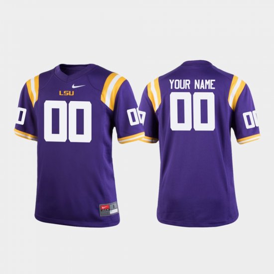 #00 Custom College Football LSU Youth Purple Jersey 485740-439