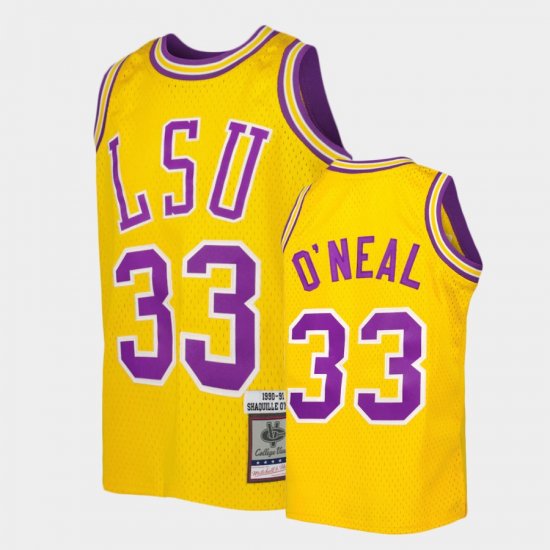 #33 Shaquille O\'Neal Replica LSU Tigers Youth Gold Jersey 643816-216